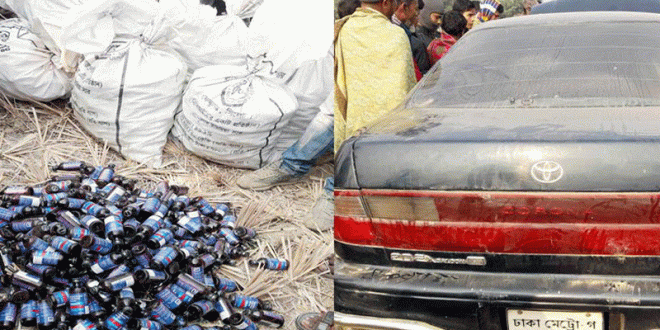 নওগাঁর পত্নীতলায় প্রাইভেট কার ১৯৭০ বোতল ফেনসিডিলসহ আটক